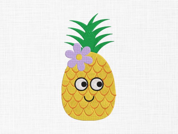 Cute Pineapple Embroidery Design - 5 Sizes