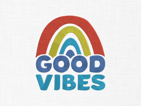 Good vibes Embroidery Design - 5 Sizes