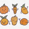 Cute Fruits Embroidery Design - 5 Sizes