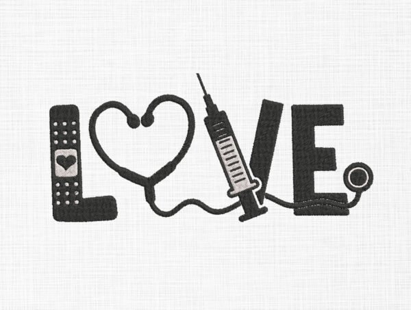 Love Nurse Embroidery Design - 4 Sizes