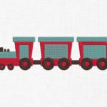 Mini train Embroidery Design - 5 Sizes