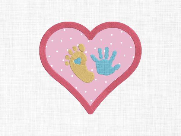 Baby Hand And Feet Embroidery Design - 5 Sizes - Image 2