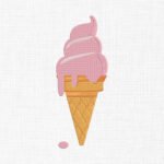 Melting Ice Cream Embroidery Design - 5 Sizes