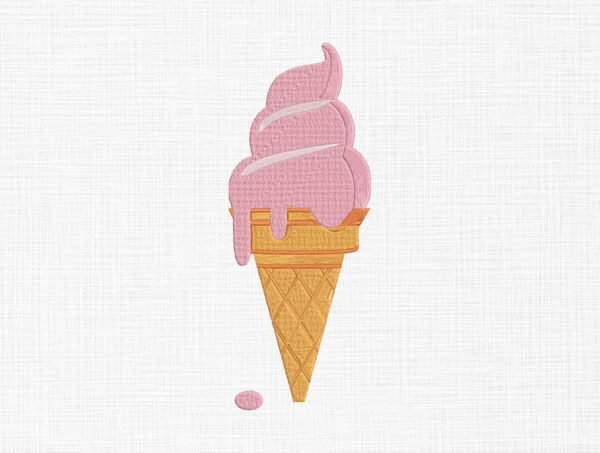 Melting Ice Cream Embroidery Design - 5 Sizes