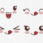 Cute Face Embroidery Design - 5 Sizes