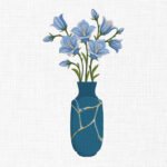 Flower vase Embroidery Design - 4 Sizes