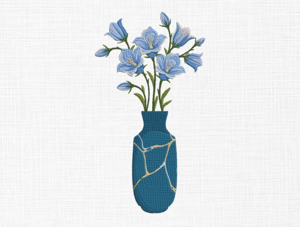 Flower vase Embroidery Design - 4 Sizes