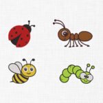 Mini Insects Embroidery Design - 5 Sizes