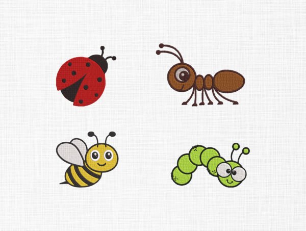 Mini Insects Embroidery Design - 5 Sizes