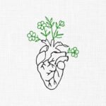Plant Grows In Hearts Embroidery Design - 5 Sizes
