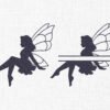 Silhouette Fairy Monogram Embroidery Design - 5 Sizes