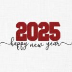 2025 Happy New Year Embroidery Design - 5 Sizes