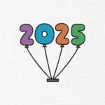 2025 Balloons New Year Embroidery Design - 5 Sizes