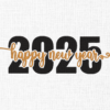 2025 Happy New Year Embroidery Design - 5 Sizes