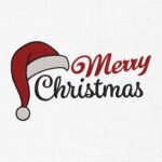 Merry Christmas Embroidery Design - 5 Sizes