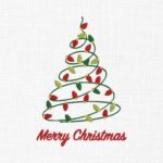 Merry Christmas Embroidery Design - 5 Sizes
