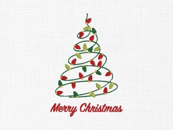 Merry Christmas Embroidery Design - 5 Sizes