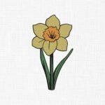 Daffodil Flower Embroidery Design - 5 Sizes