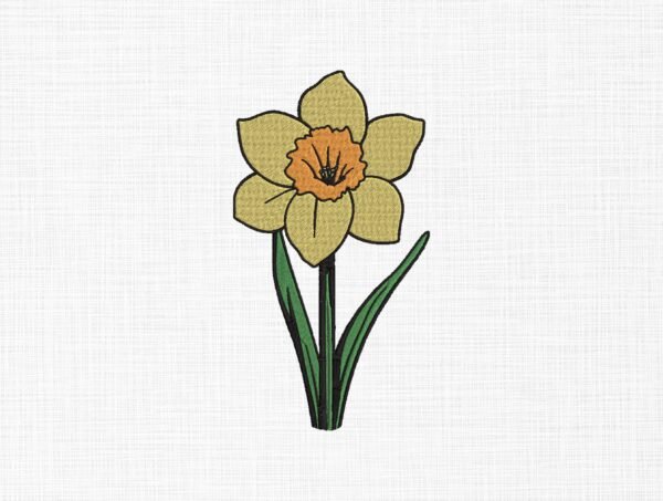 Daffodil Flower Embroidery Design - 5 Sizes