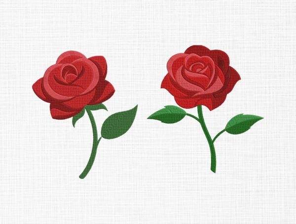 Rose Flower Embroidery Design - 5 Sizes