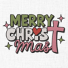 Merry Christmas Embroidery Design - 5 Sizes