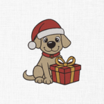 Christmas Dog Embroidery Design - 5 Sizes