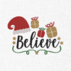 Believe Christmas Embroidery Design - 5 Sizes