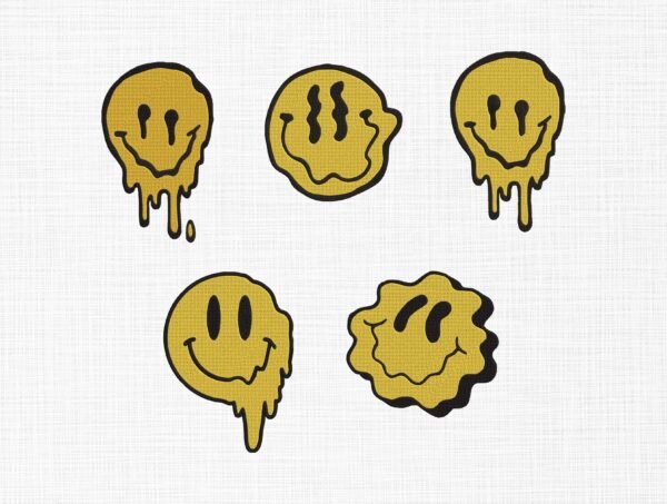 Melting Faces Bundle Embroidery Design - 5 Sizes