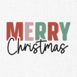 Merry Christmas Embroidery Design - 5 Sizes