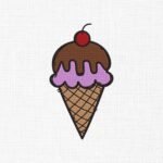Sweet Ice Cream Embroidery Design - 5 Sizes