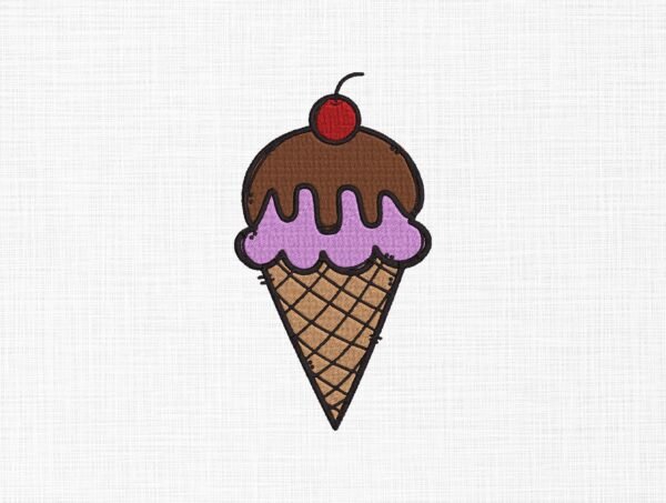 Sweet Ice Cream Embroidery Design - 5 Sizes