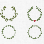 Christmas Wreath Embroidery Design - 5 Sizes