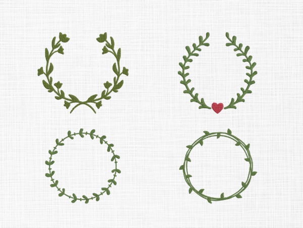Christmas Wreath Embroidery Design - 5 Sizes