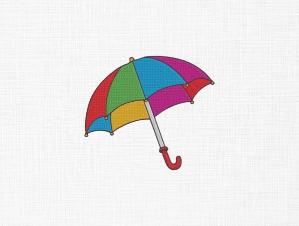 Colorful Umbrella Embroidery Design - 5 Sizes