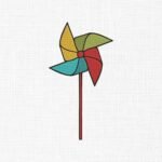 Colorful Pinwheel Embroidery Design - 5 Sizes