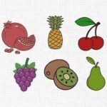 Fruits Bundle Embroidery Design - 5 Sizes
