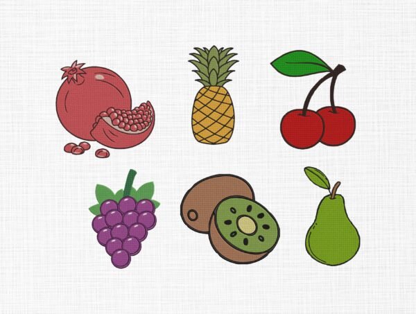 Fruits Bundle Embroidery Design - 5 Sizes