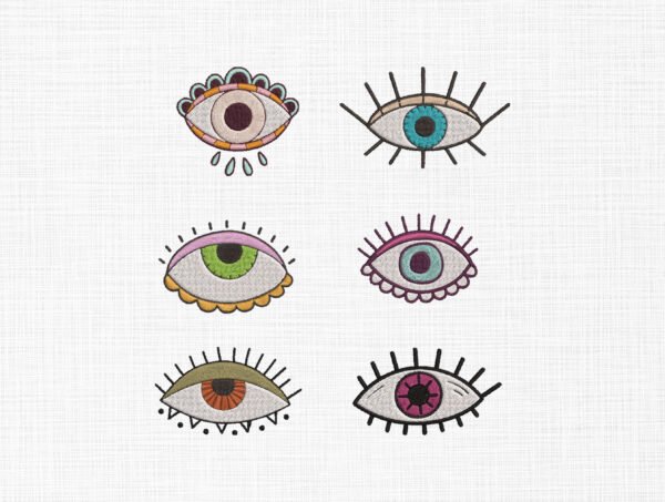 Evil Eyes Bundle Embroidery Design - 5 Sizes