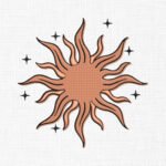 Boho Sun With Stars Embroidery Design - 5 Sizes