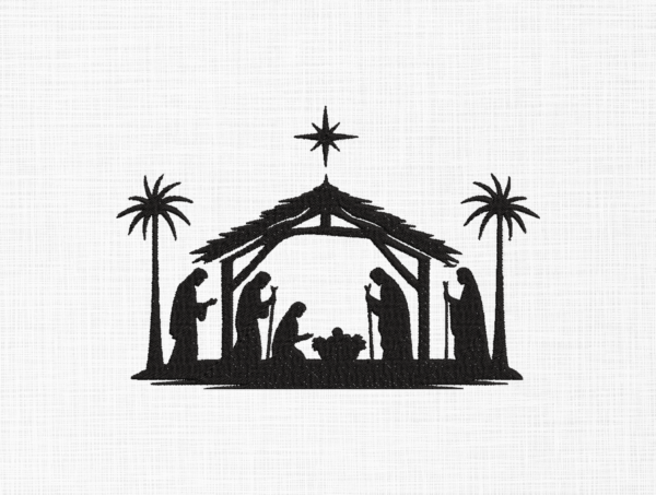 Oh Holy Night Embroidery Design - 5 Sizes
