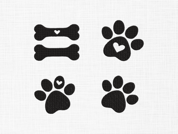 Paw Bundle Embroidery Design - 5 Sizes