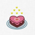Heart cake Embroidery Design - 5 Sizes