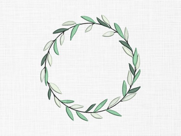 Leaves Wreath Embroidery Design - 5 Sizes