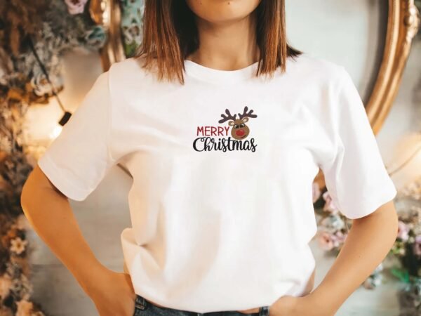 Merry Christmas Reindeer Antlers Embroidery Design - 5 Sizes - Image 2
