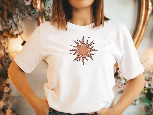 Boho Sun With Stars Embroidery Design - 5 Sizes - Image 2