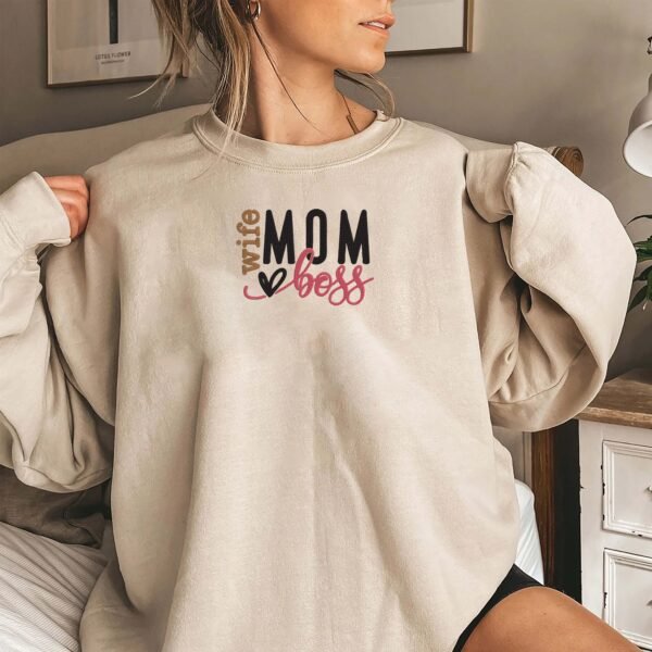 Mom Wife Boss Love Embroidery Design - 5 Sizes - Image 2