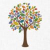 Colorful Tree Embroidery Design - 5 Sizes