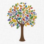 Colorful Tree Embroidery Design - 5 Sizes