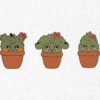 Cute Cactus Bundle Embroidery Design - 5 Sizes