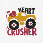 Heart Crusher Embroidery Design - 5 Sizes